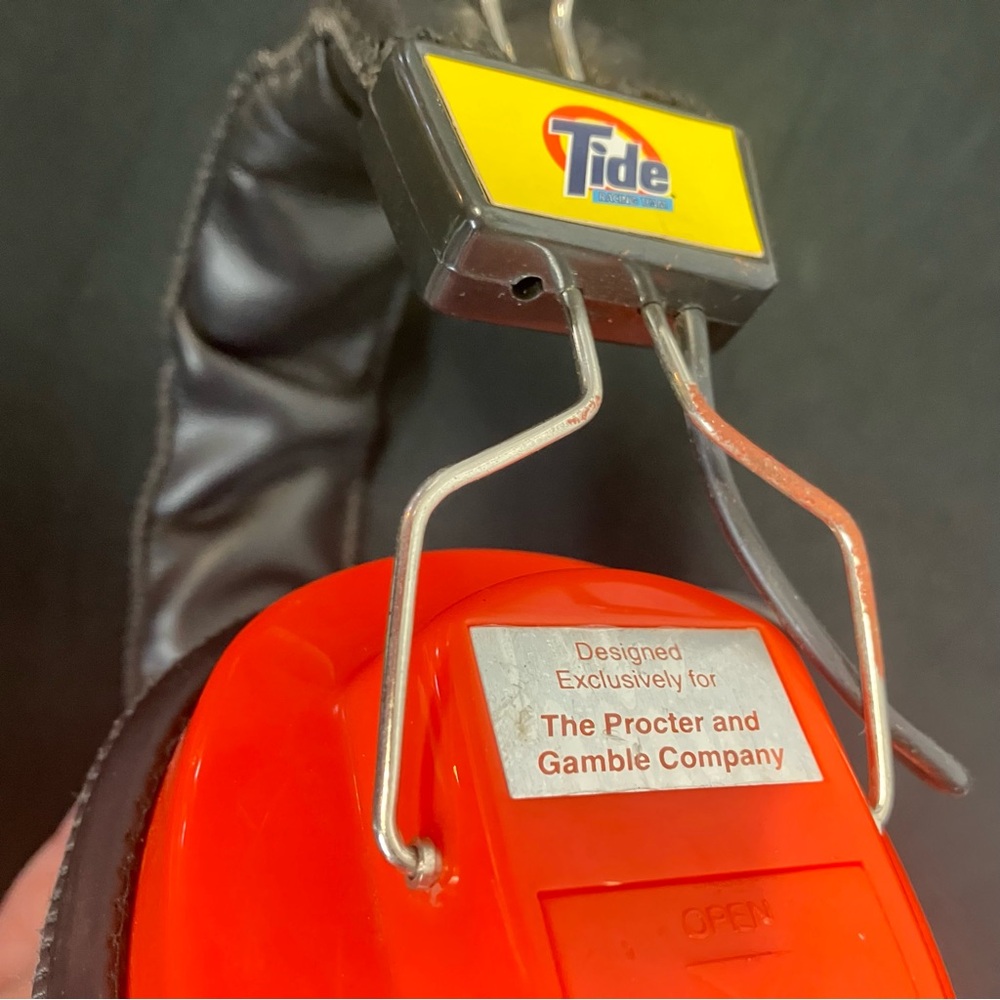 Tide Branded Headphones with Orange and Gray Accents nascar radio